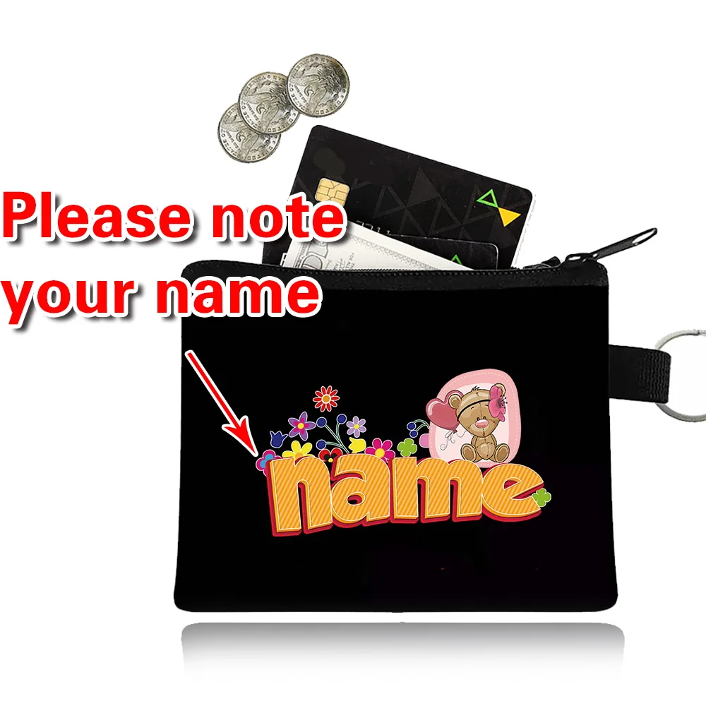 Personalized Customized Name Coin Purse Key Holder Small Money Bag High-quality Short Wallets Fashion Pocketbook Storage Bag