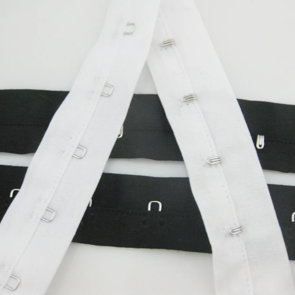 25MM Cotton Webbing Ribbon With Hook Underwear Use 2 Meters White/Black Apparel Accessory