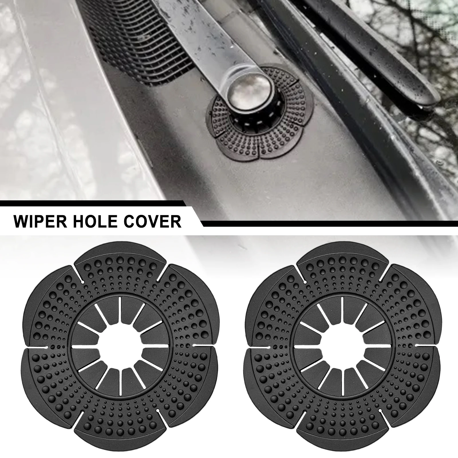 2PCS Car Wiper Arm Bottom Hole Protective Covers Windshield Wiper Silicone Protector Dustproof Cover Tool Windscreen Accessories