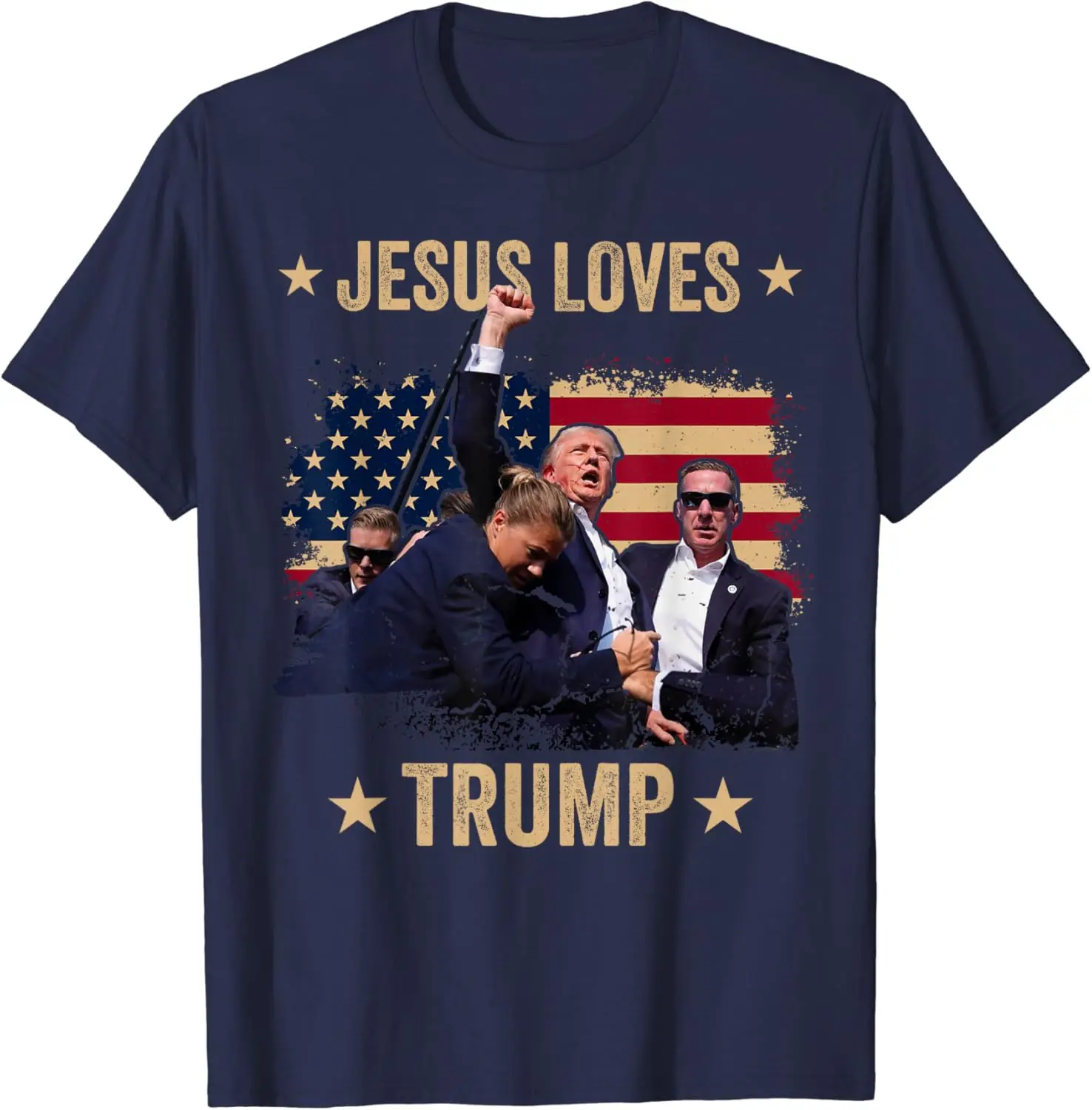 Loves Trump 2024 Donald Trump Rally 2024 Fist T-Shirt