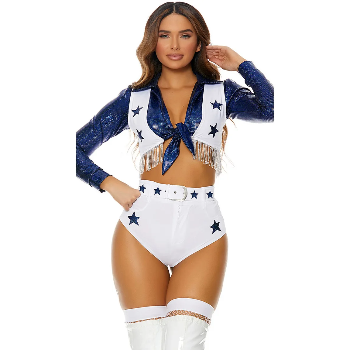 Cheerleader Cosplay sexy Costume da cheerleader Squadra nazionale Calcio Bambino Abito corto Halloween Donna rugby Ragazza