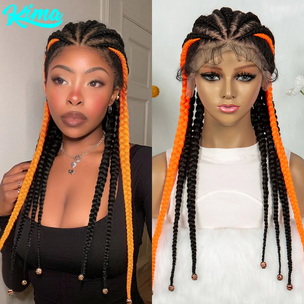 

Box Braided Synthetic Braided Wig Full Lace Wig With Baby Hair Braided Dreadlocks Wig For Women Braiding Wig Natural Hairline