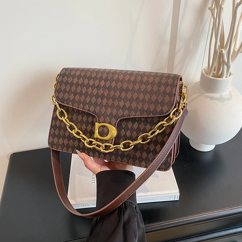 

Винтажная классическая парижская дизайнерская сумка для женщин с уникальным буквенным логотипом, минималистичный вид и кожа