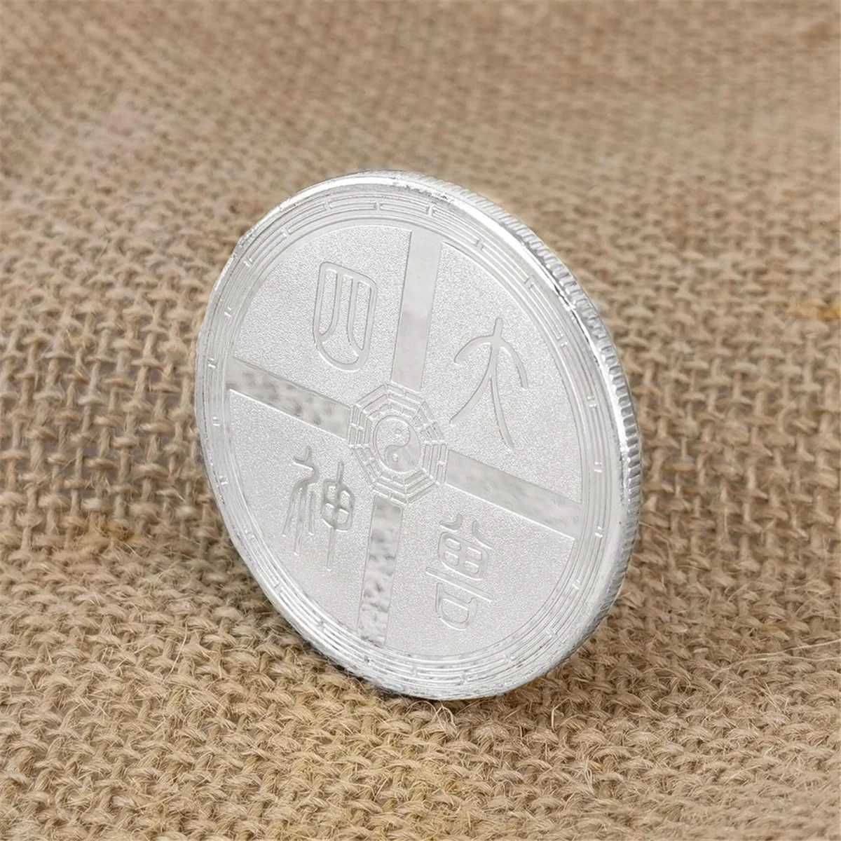 1PCS Ancient Mythical Creatures Lucky Coin Lottery Ticket Scratcher Tool Lucky Charms Challenge Coin Silver