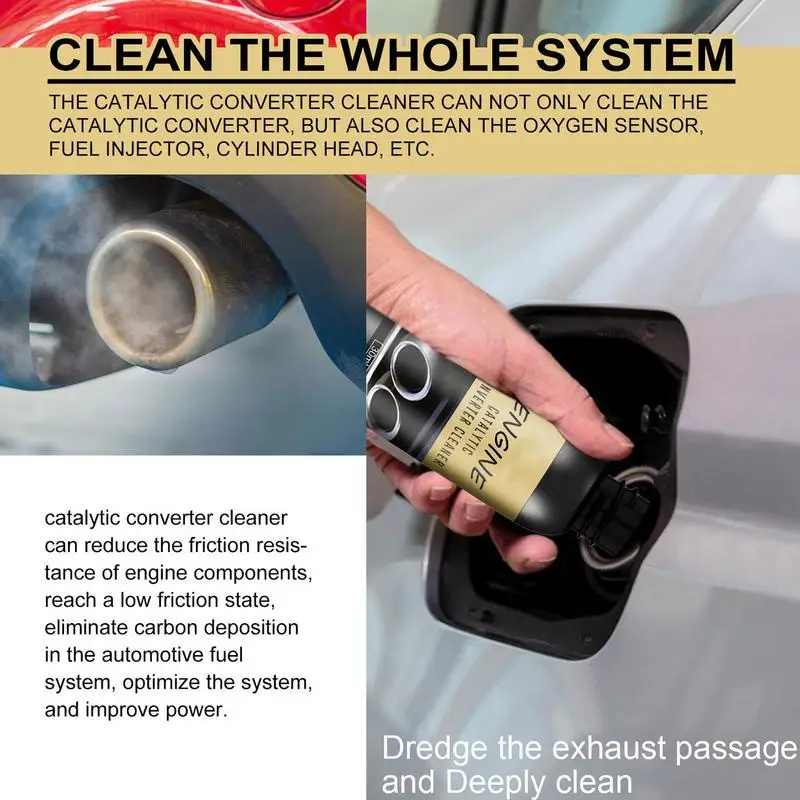 Catalytic Converter Cleaner Carbon Deposit Cleaners Effective Cleaning Agent 30ML Exhaust Oil Tanks Clean Auto Maintenance