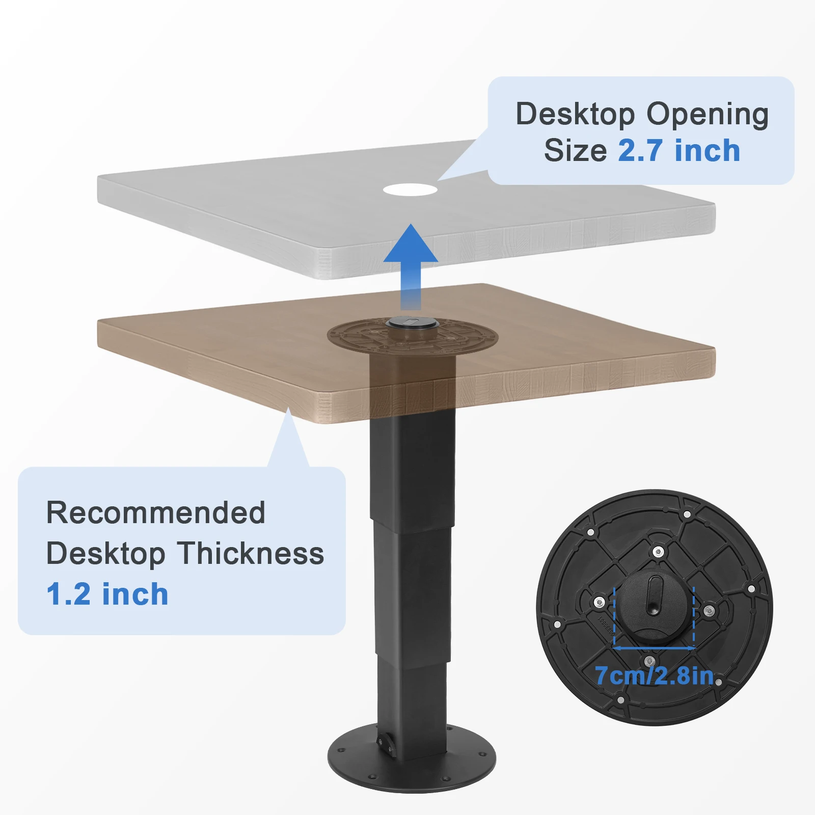 

Heavy Duty Camper Table Pedestal Adjustable Pneumatic RV Table Pedestal Stand with Gas Lift Table Leg Aluminum Alloy for Boat