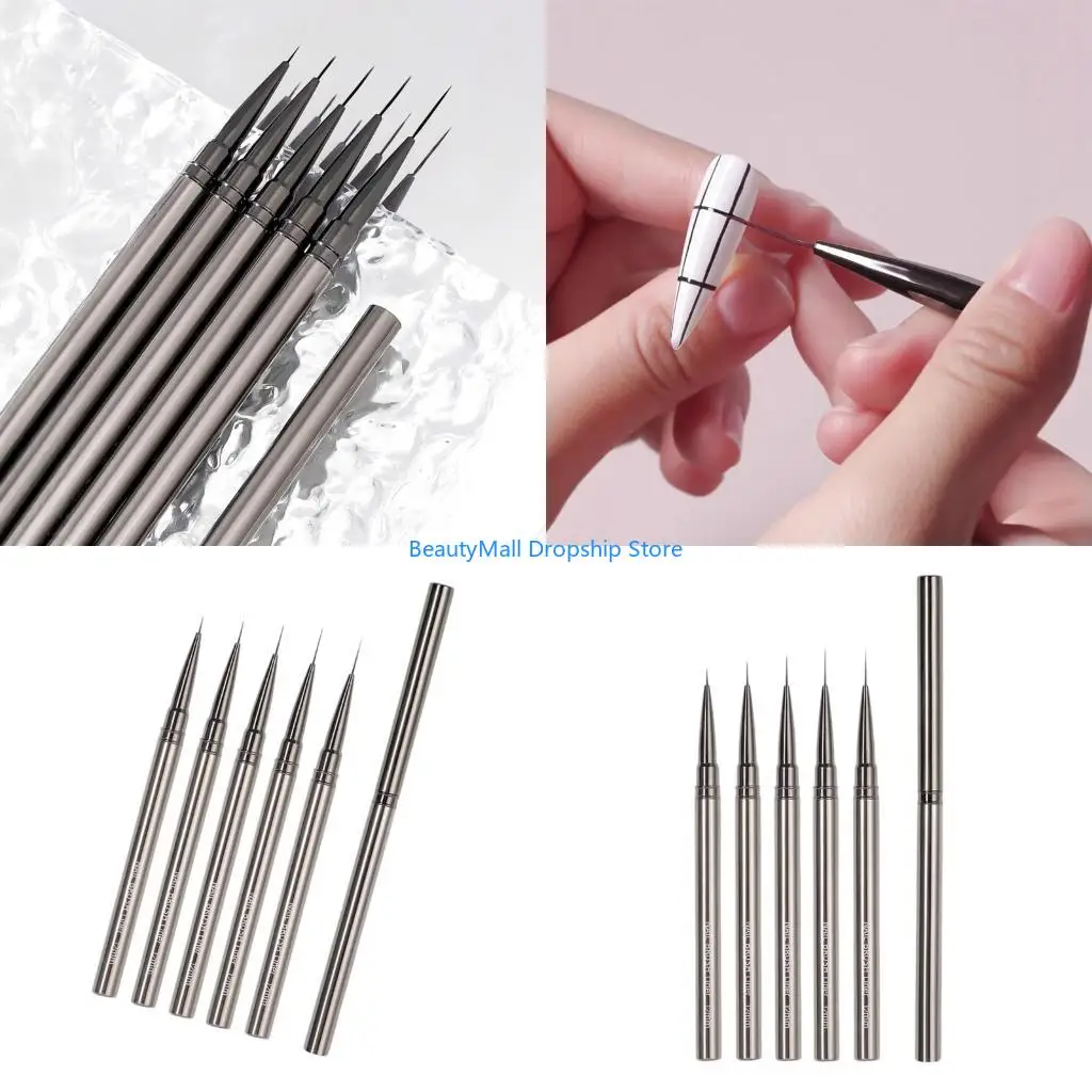 40JD 5Pcs Portable Liner Art Brushes Assorted Widths For Expert Level Detailing