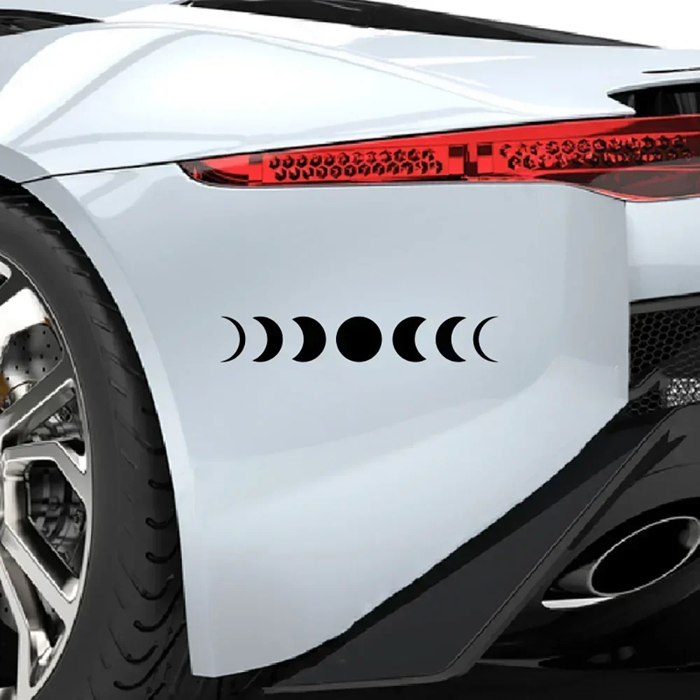 1pc Holographic Moon Phase Car Motorcycle Sticker Colorful Lunar Cycle Decal for Auto Exterior Personalization
