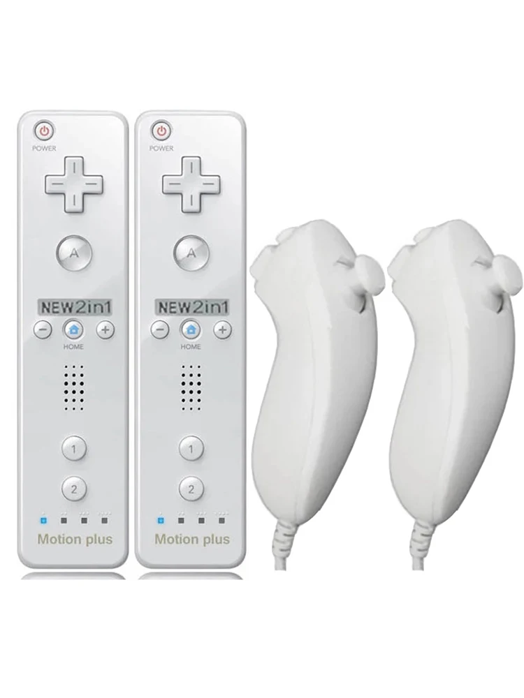 a pair Remote Controller with Nunchuck Controller for Wii Games Control for Wii Console Wireless Gamepad with Motion Plus
