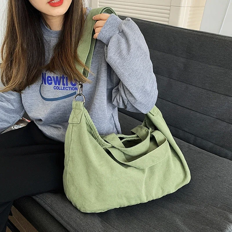 

Oversized Female 90s Fashion Y2K Grunge Canvas Textile Overnight Soft Slouchy Bag Casual E Girl Big Capacity School Laptop Bag