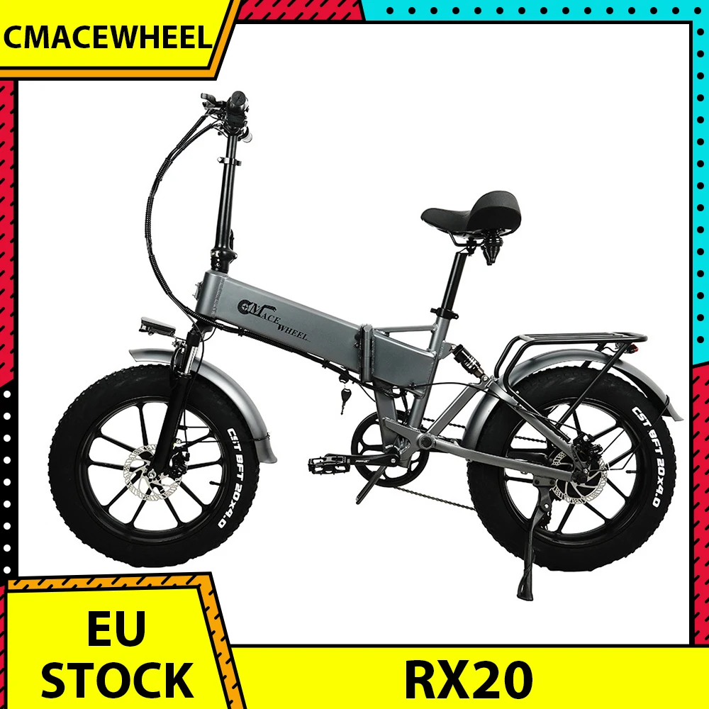 CMACEWHEEL RX20 Electric Folding Bike 20*4.0 inch Fat Tire 750W Motor Ebike 40-45km/h Max Speed 48V 17Ah Battery Hydraulic Brake