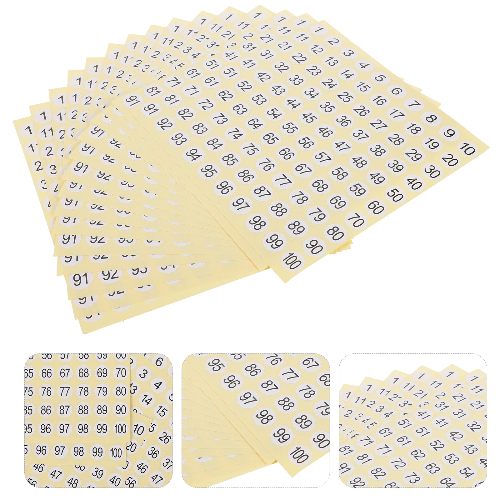 15 Sheets Digital Label Classification Stickers Mini Number Numbered Labels Circle