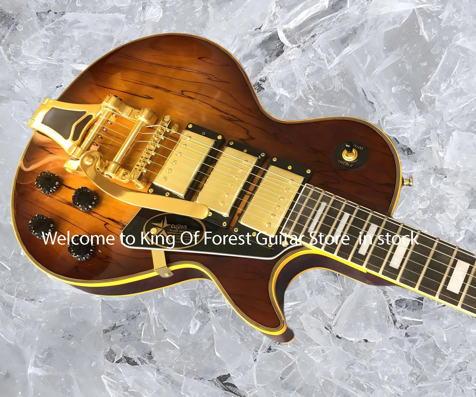 جيتار كهربائي كبير لموسيقى الجاز، جسم من خشب الخوخ، نمط عصري، موسيقى البوب، تكوين راقي 1478 #4