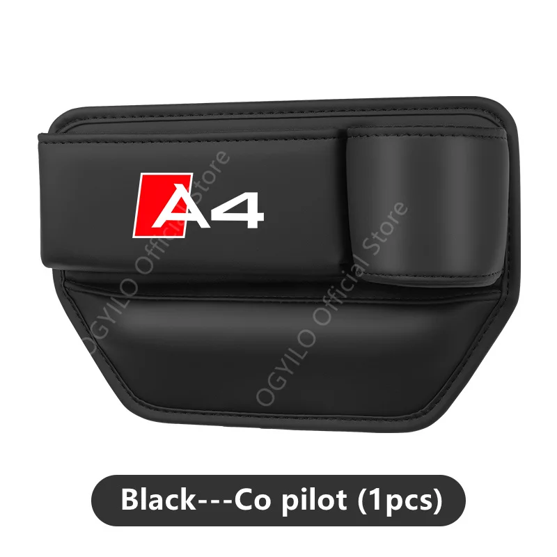 Organizador de huecos de asiento de coche para Audi A4, caja de almacenamiento lateral de relleno de hendidura de consola multifunción con portavasos, bolsillo de almacenamiento de coche