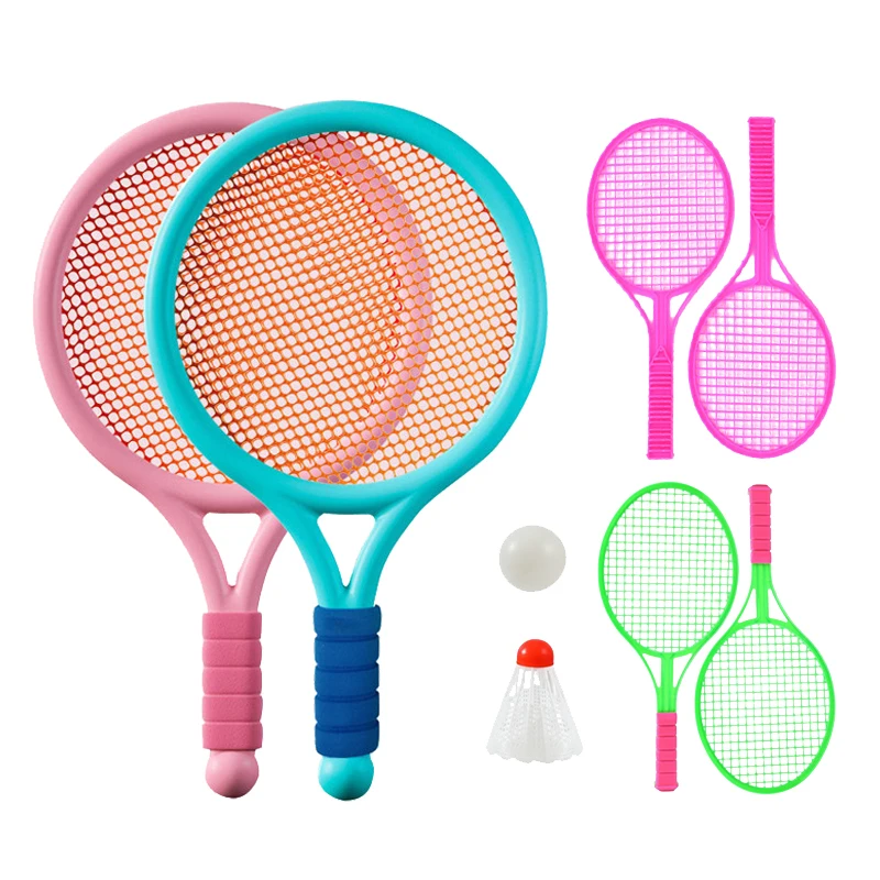 1pair Mini Badminton Racket Tennis Racket Plastic School Teaching Incentive Supplies Portable Sports Racket for Exercise TMZ