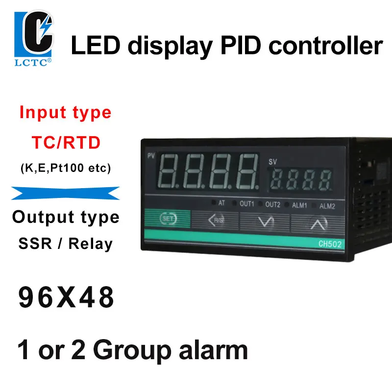 LCTC CH502 Relay SSR RS485 Output PID Temperature Controller TC/RTD Input PID Regulator 96x48mm Industrial Intelligent RKC