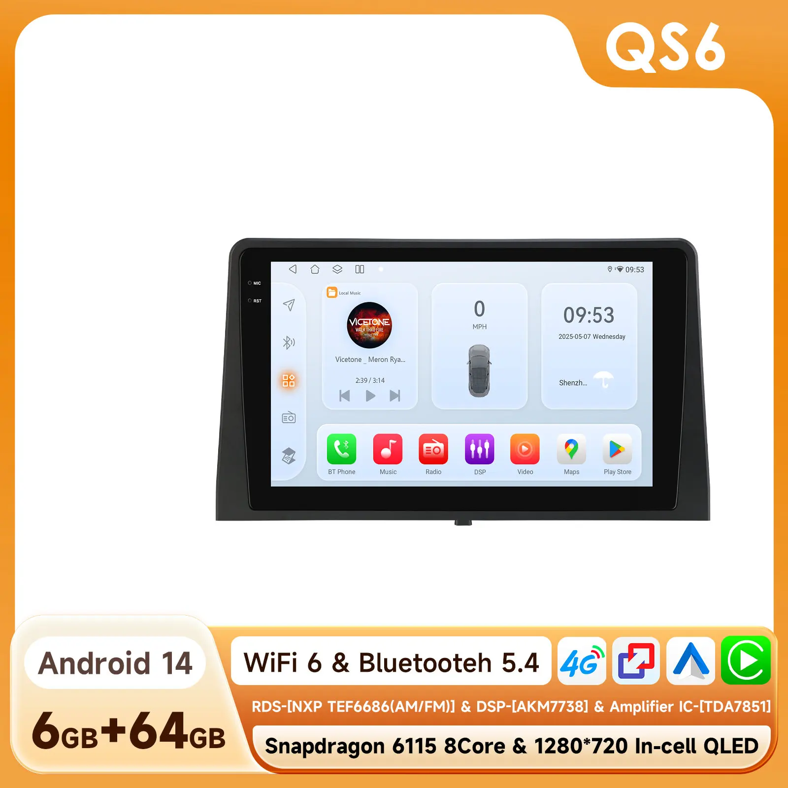 Android autoradio voor Citroen Berlingo Peugeot Partner Rifter Opel Combo Carplay GPS auto multimedia 6115 touchscreen