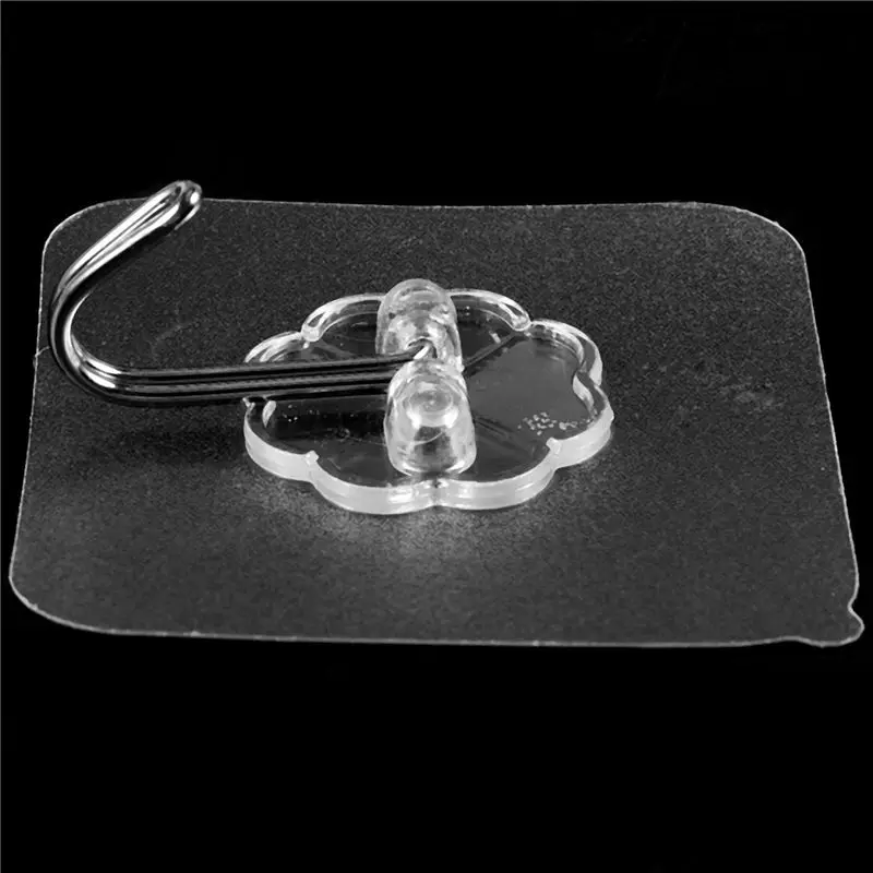 ABJN-50 Packs Reusable Adhesive Hooks,Transparent Heavy Duty Wall Hooks With No Scratch, Waterproof And Oilproof