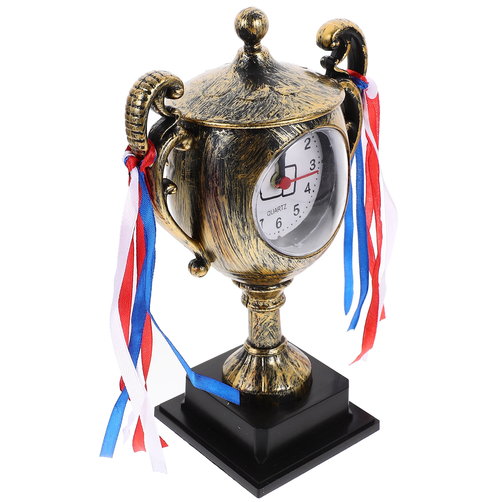 

Trophy Alarm Clock Gifts naments Sports Events Children Festival Prizes Graduation Desktop Clock Bronze Color No