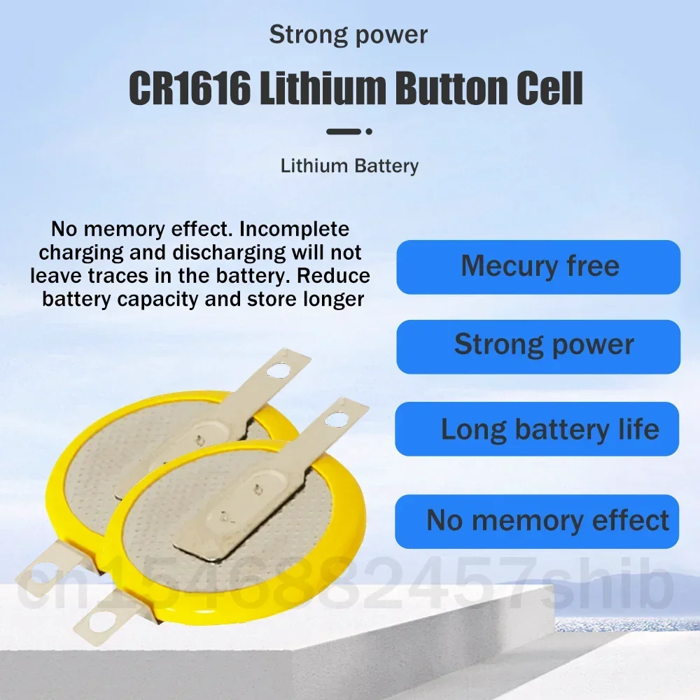 2-20pcs CR1616 CR 1616 3V 50mAh Lithium Battery With 180 Degree Welding Foot For Toy Alarm Clock Watch Calculators Button Cells