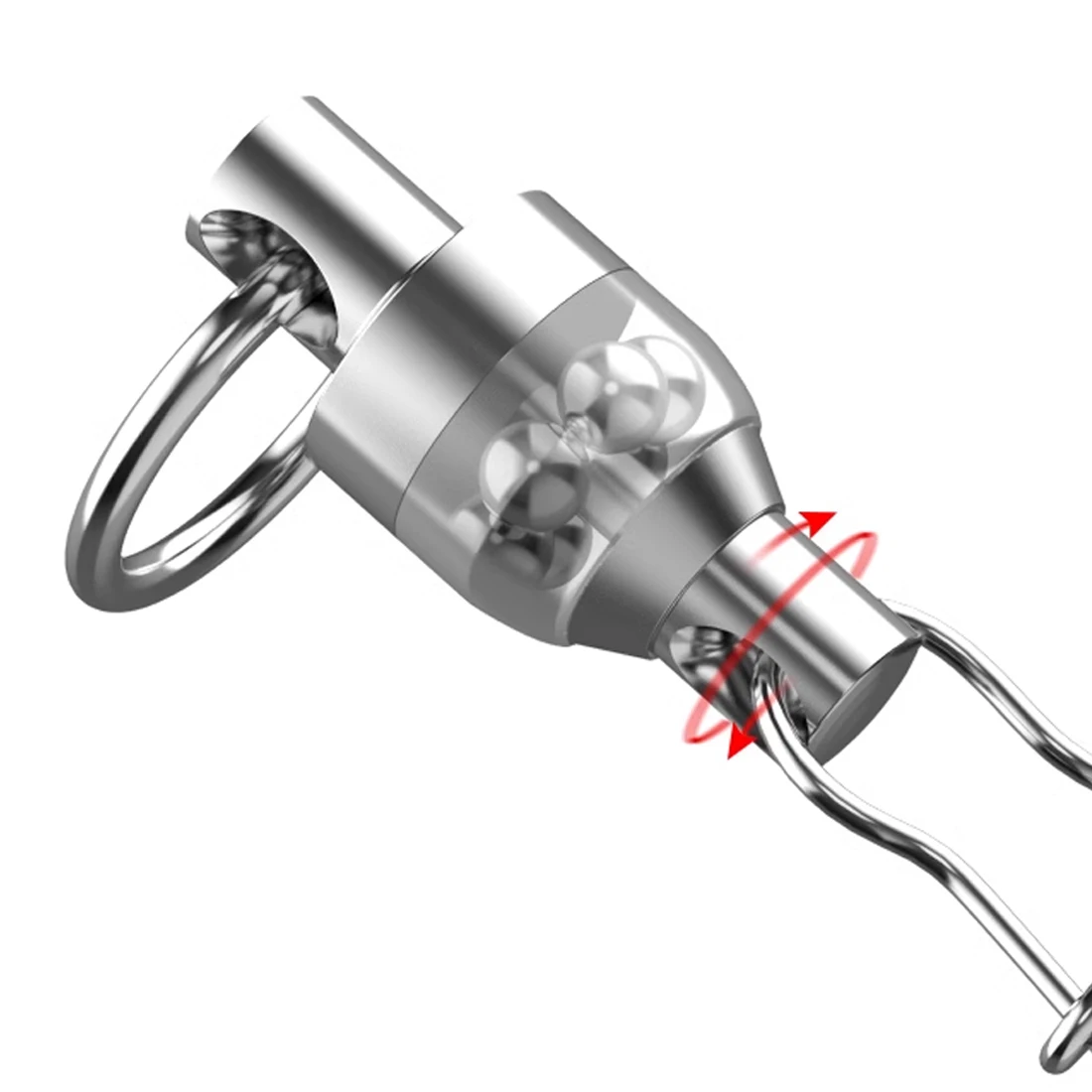9KM 10Pcs Fishing Ball Bearing Swivels Duolock Snap Stainless Steel Fishing Connector Swivels with Crane Barrel Lure Fish Tackle