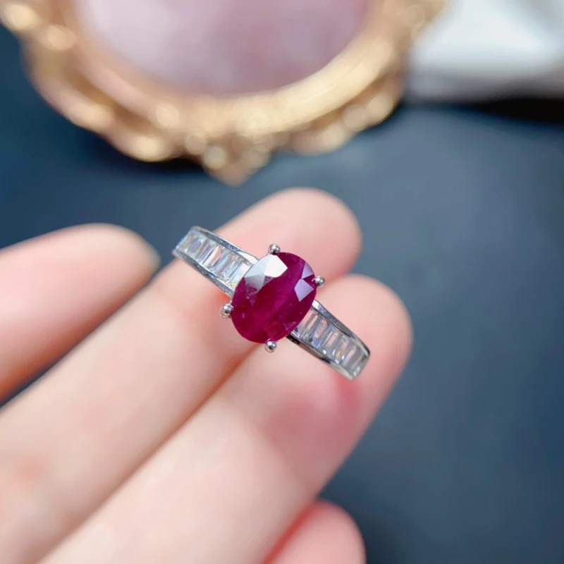 Natural Ruby Rings for women silver 925 jewelry luxury gem stones 18k gold plated free shiping items