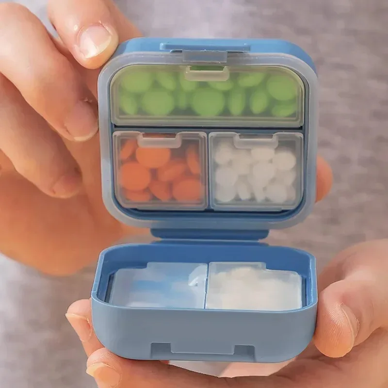 1pc Portable Sealed Pill Storage Box Compartment Portable Mini Pill Box Travel Pill Case Medicine Container