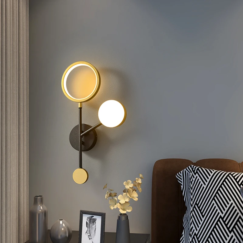 Nordic Minimalist LED Wall Lamp Modern Living Room Study Room Corridor Wall Decoration Bedside Lighting Indoor Lighting Fixtures