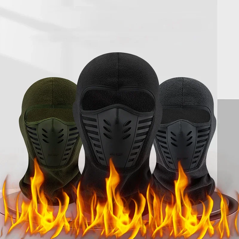 Motorcycle Mask Fleece Thermal Neck Full Face Mask Keep Warm Riding Balaclava Biker Ski Winter Windproof Dustproof Face Shield