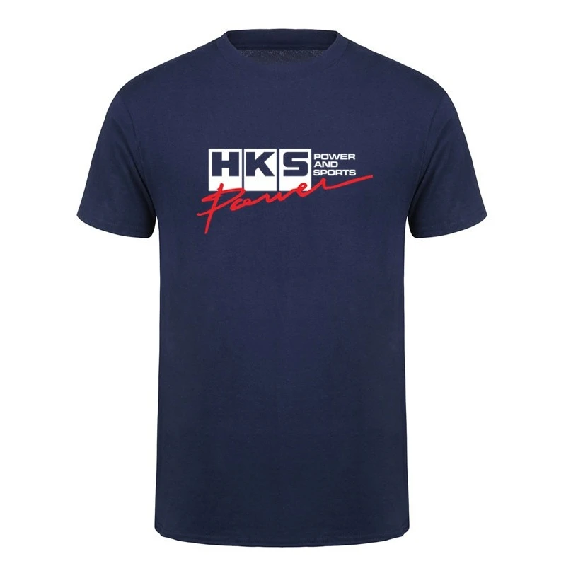 2026 Men Car Tuning HKS Power Graphic Tee JDM Racing Culture Print Short Sleeve O‑Neck Cotton T‑Shirt Street Daily Wear
