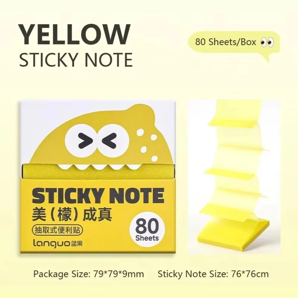 INS Kawaii Pull-out Sticky Notes Pearlescent Translucent Cartoon Notepads Roll Paper Type Adhesive Square Writing Pad Office