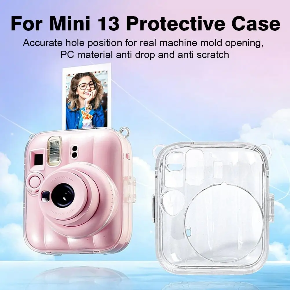 Crystal Clear Case For Fujifilm Instax Mini 13 Transparent Camera Carrying Bag Cover Anti-scratch PC Camera Protective Case