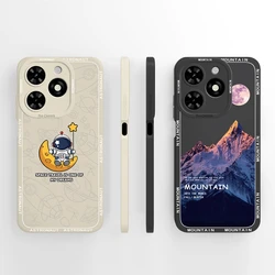 Case For Tecno Spark Go 2024 Lovely Pretty Astronaut Smooth Liquid Soft Shockproof Phone Cover For TecnoSparkGo2024 Coque Fundas