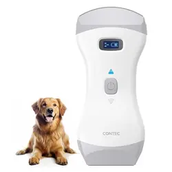 CONTEC Veterinary Color Doppler Ultrasound Machine Handheld Convex & Linear Probe for Animals  WiFi and Software CMS1600B-VET