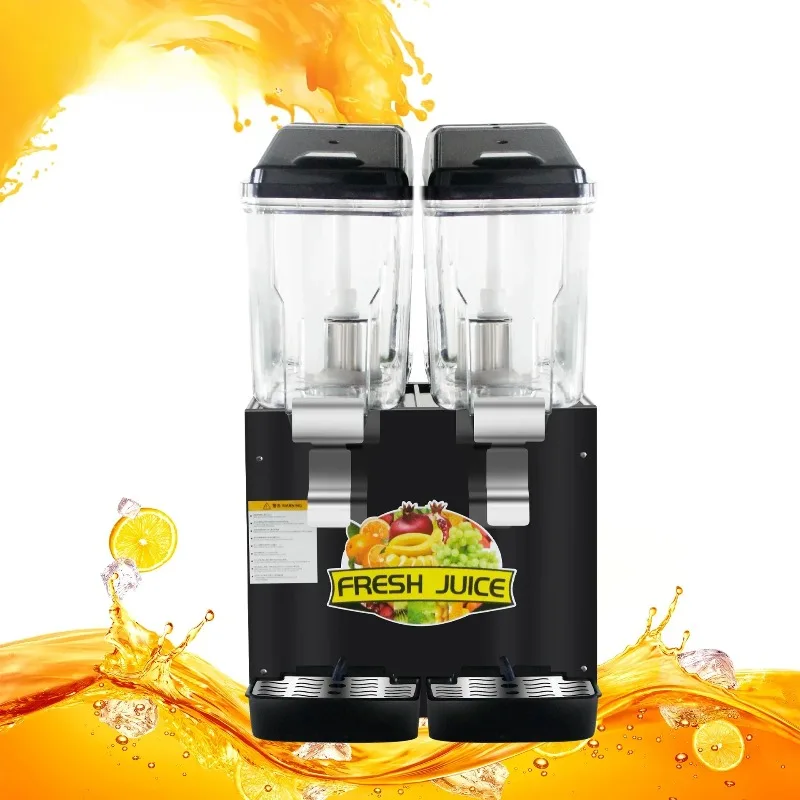 2 Cylinder Juice Dispenser Beverage Machine Refrigeration Commercial Large Capacity 32L Self-service Fruit  Juice Machine