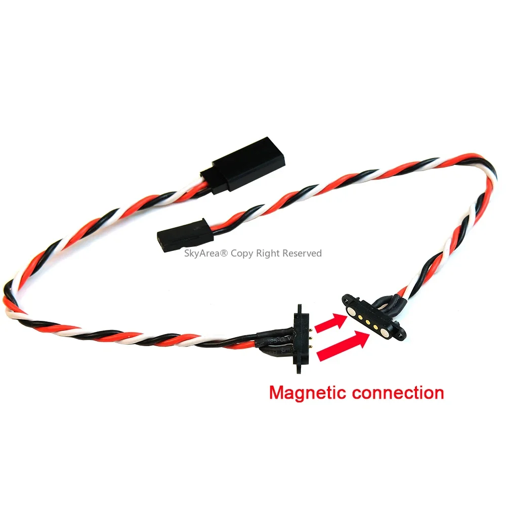 SkyArea Universal Magnetic Snap-on Connection JR /JST Extension Cable for RC Model Battery UBEC Accessory