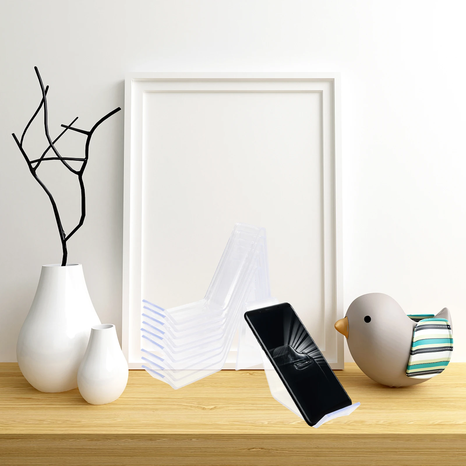 

10pcs Purse Display Stand Acrylic Transparent Organizer Clear Storage Rack For Wallets Sunglasses Mobile Phones Retail Stand