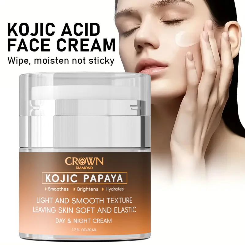 Crema facial hidratante de ácido kójico de 50G, para rostro y cuello, hidratante y reparadora suave y no irritante para una piel suave y radiante