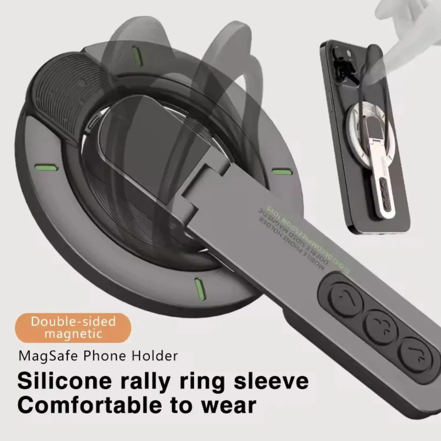 Двусторонний магнитный держатель для телефона — вращающаяся складная ленивая подставка с силиконовым кольцом для снятия стресса, крепление без помощи рук для iP