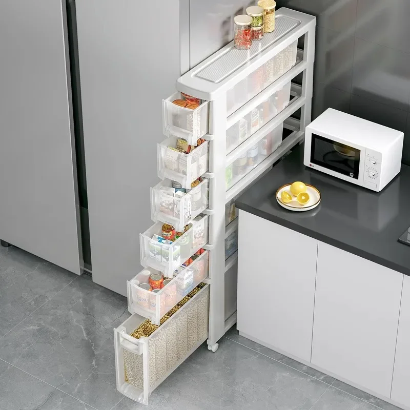 

Kitchen Crevice Storage Cabinet,refrigerator Shelf,ultra Narrow Cabinet,bathroom Side Cabinet,extremely Narrow Pull-out Cabinet