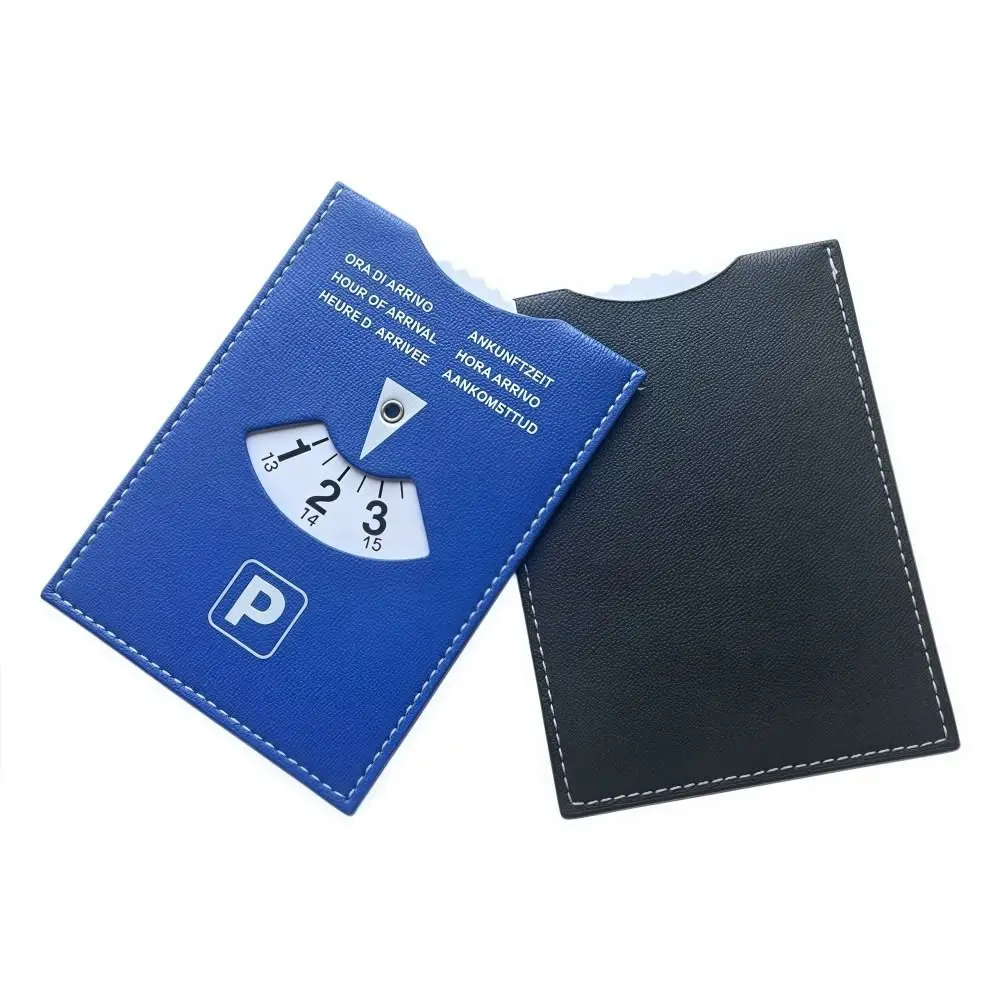 PU Leather Parking Timer Sign 6-Language Version Waterproof Simple Parking Timer Durable Universal Convenient Parking Tool