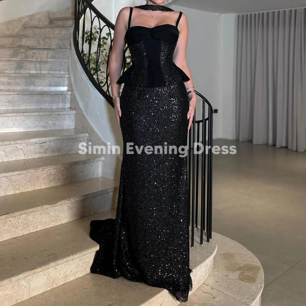 

Simin Women's Spaghetti Sparkly Sequins Sheath Floor-Length Evening Dresses With Sleeveless Formal Elegant Party Dresses 2025