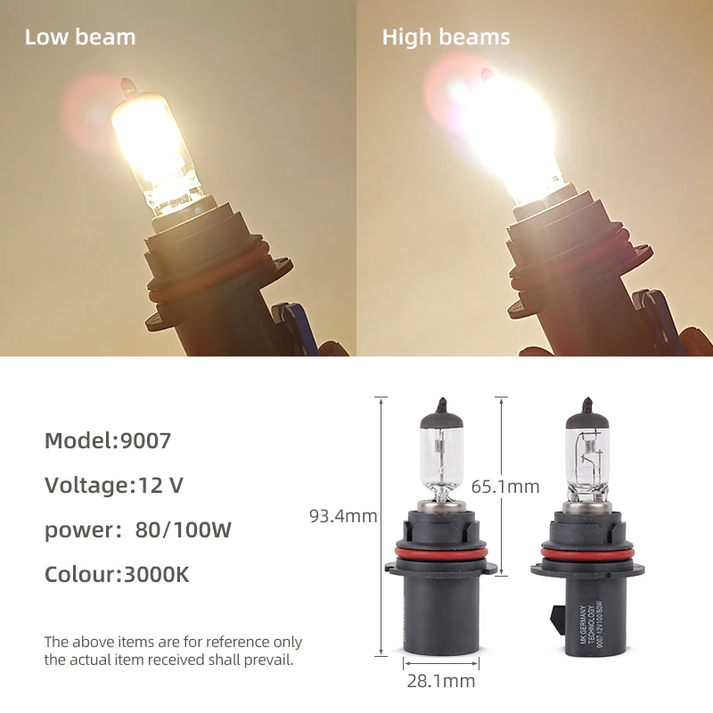 12 فولت 80 واط 100 واط عالية الطاقة 9007 مصباح هالوجين PX29T مصباح سيارة ضوء لمبة 3000 كيلو الأصفر الكوارتز الزجاج مصباح هالوجين لمبات