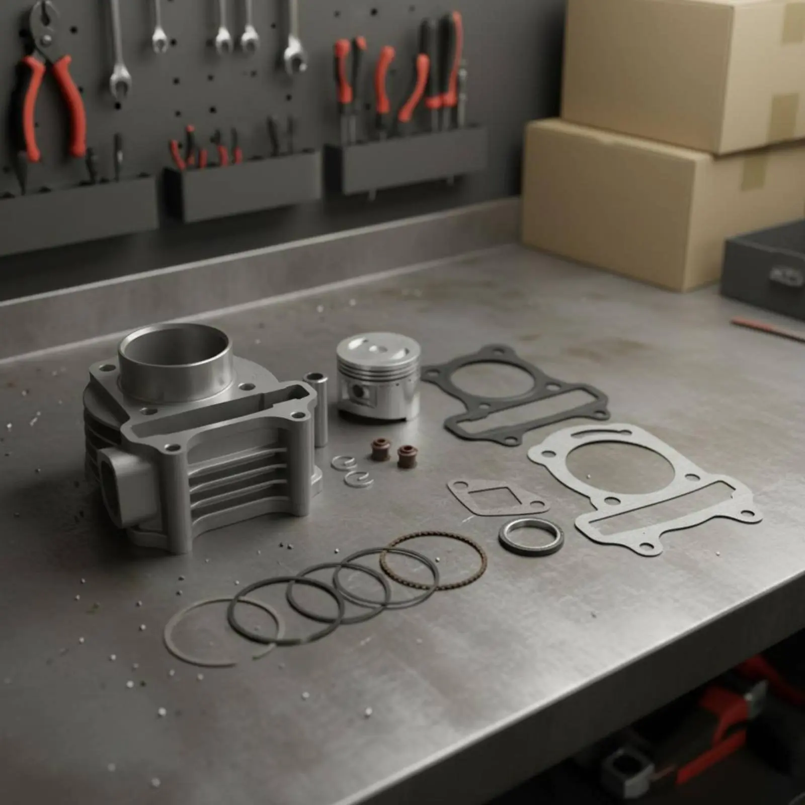 Kit de Cilindro Superior de Motor GY6 de Alta Precisión para Scooter, Ensamblaje de Bloque de Cilindro para Ciclomotor, Motor de Motocicleta de Larga Duración