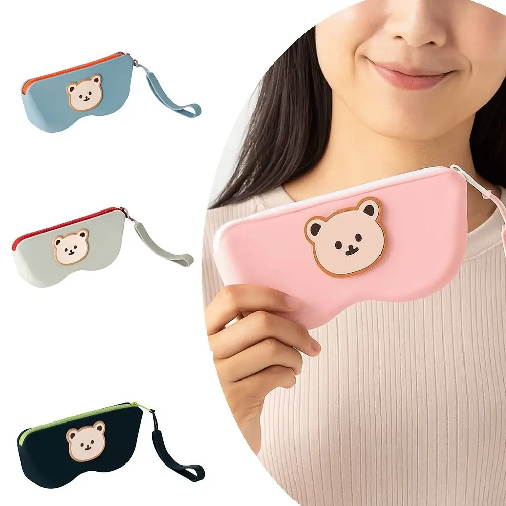 

Waterproof Silicone Eyeglasses Case Cartoon Bear Multifunctional Small Items Bag Coin Purse Dustproof Sunglasses Pouch Travel
