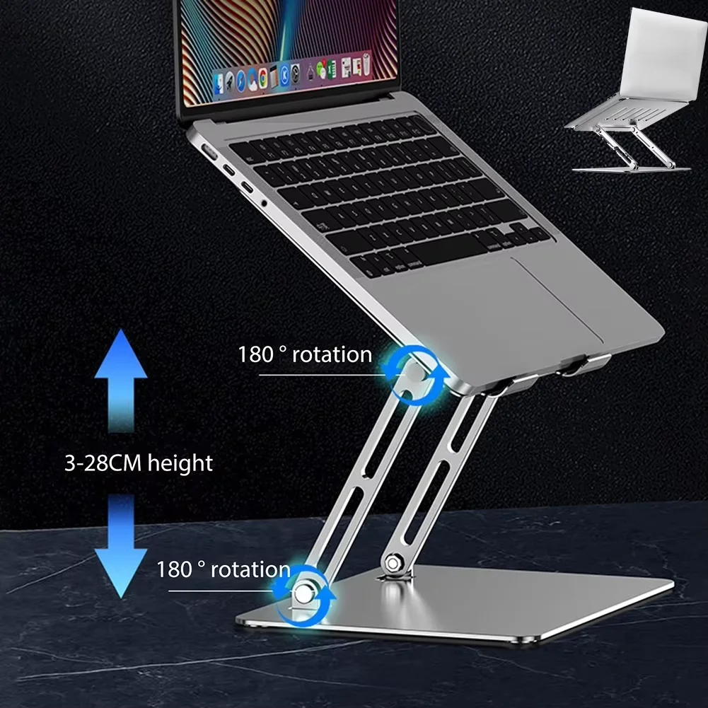 Jomaa Adjustable Laptop Stand Portable Aluminum Riser Ergonomic Foldable Desk Stand for Computer Notebook