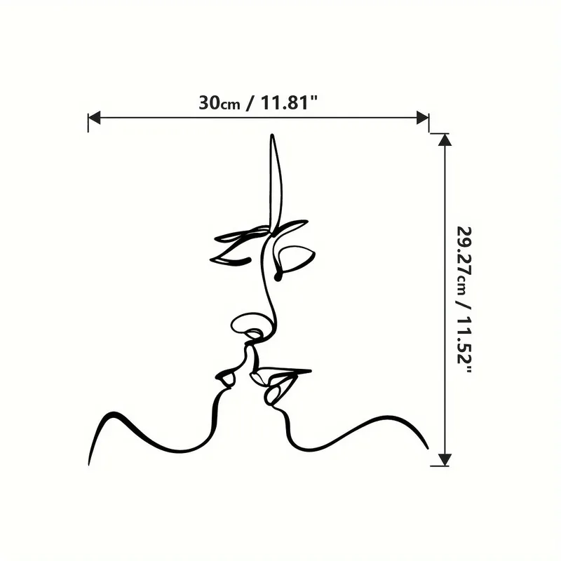 1pc Kiss Me At Midnight, Romantic Gifts, Kiss Metal Wall Art, Kissing Couple Metal Wall Decoration, Valentines Gifts For Her