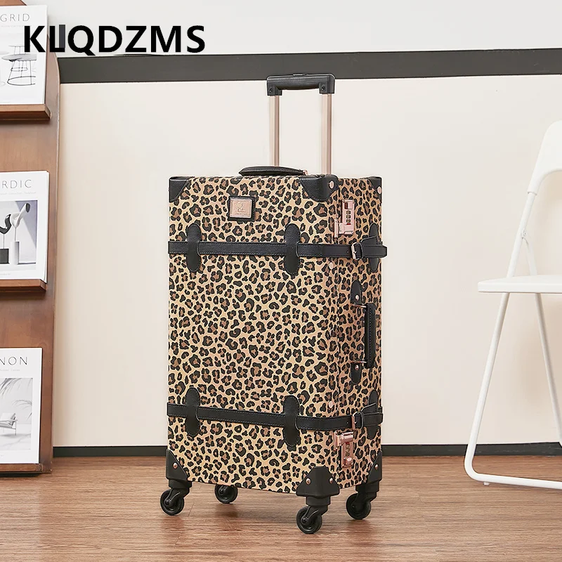 KLQDZMS High Quality PU Luggage Case with Large Capacity Trolley Case 20