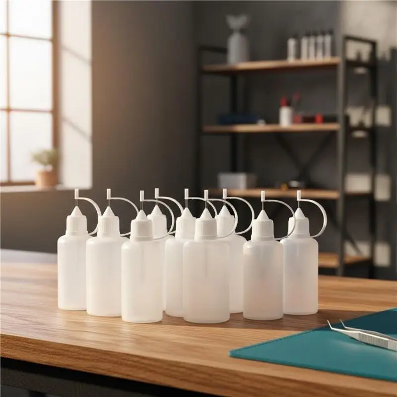 10Pcs Needle Tip Squeeze Dispensing Bottles Soft Flexible Body Multiple Sizes Perfect For DIY Crafts Glue Ink Storage