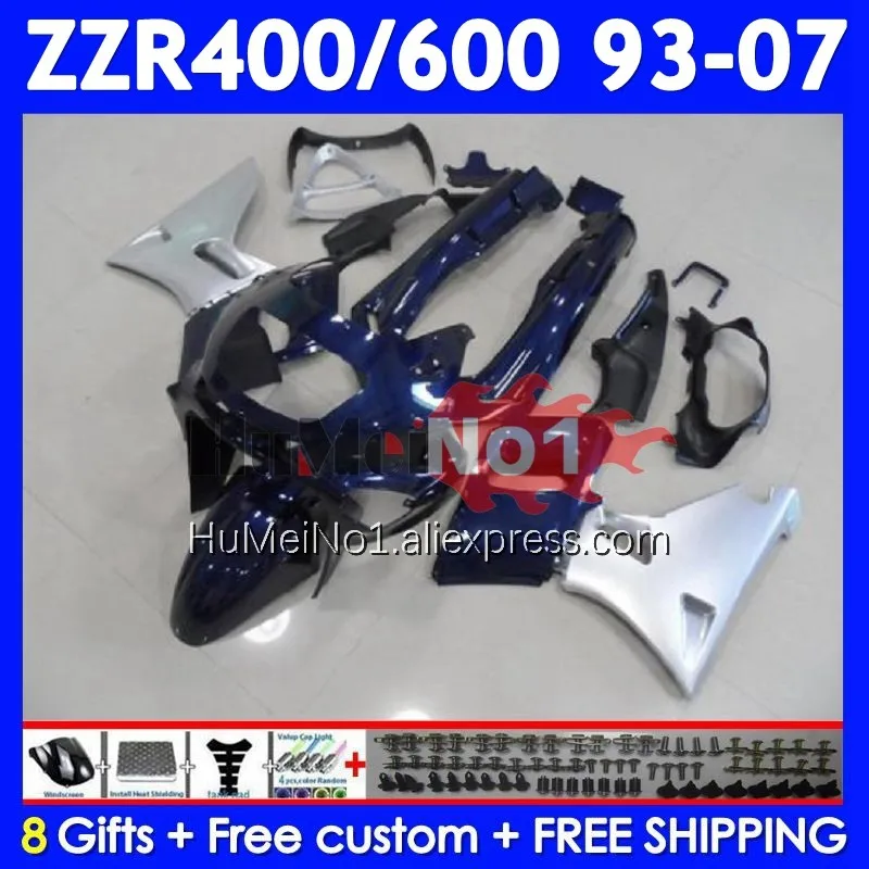 ZZR400 For KAWASAKI NINJA ZZR 400 Blue silver 93 94 95 96 97 98 99 00 01 237No.4 ZZR-400 2002 2003 2004 2005 2006 2007 Fairing